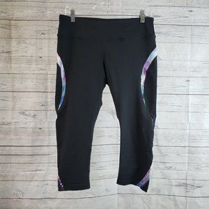 Shape Womens Capri Leggings Sz Large Black Purple